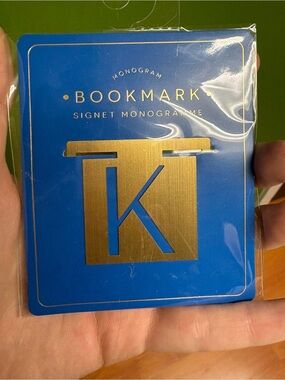 K monogram bookmark. Free with purchase*